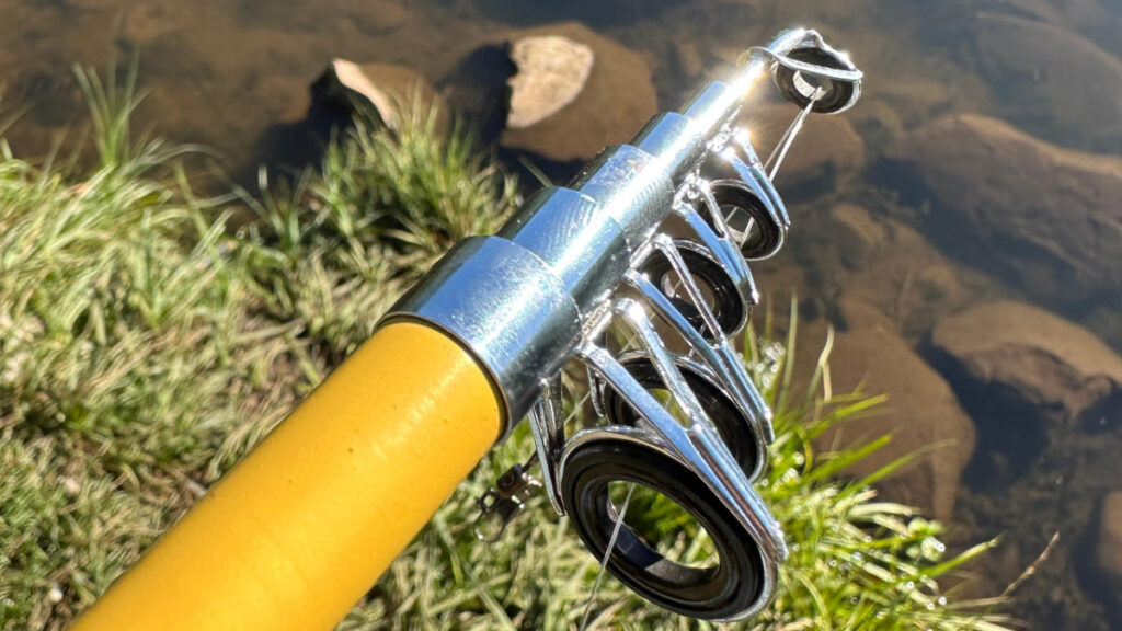 Collapsed line guides on Eagle Claw Pack-It telescopic rod